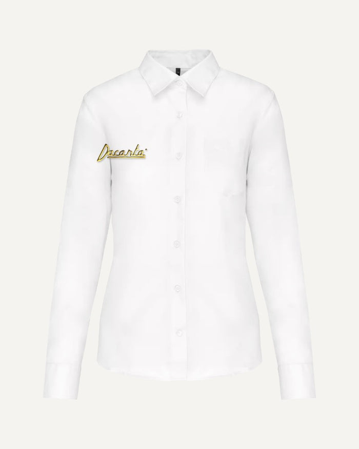 Camisa popelina mujer personalizada con logo bordado